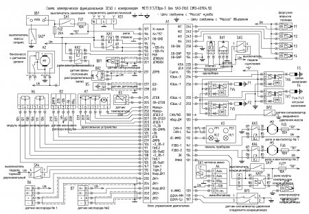 Схема подключений ЭСУД Bosch 17.9.7 на УАЗ Патриот ЕВРО-3 с датчиком массового расхода воздуха