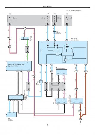 Lexus LX470 - электрическая схема системы круиз-контроля