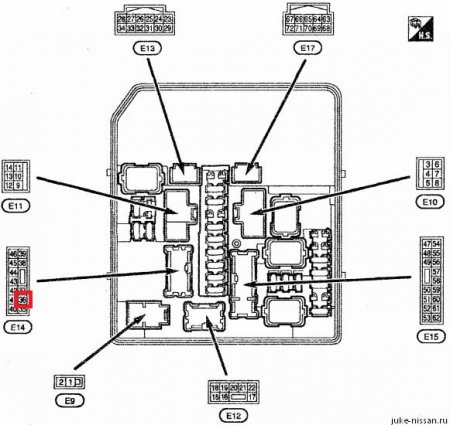 Nissan Juke - схема блока IPDM